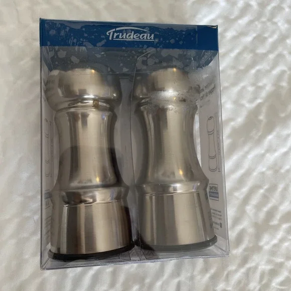 Trudeau Stainless Steel 4-1/2-Inch Salt‎ and Pepper Shakers - Picture 2 of 5